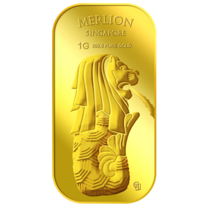 1G SG Merlion Fountain gold bar