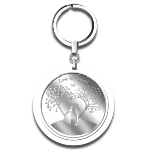 5G Love is Patient Silver Medallion Keychain