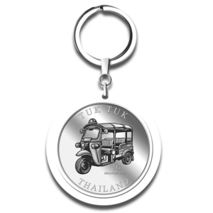 5G Tuk Tuk Silver Medallion Keychain