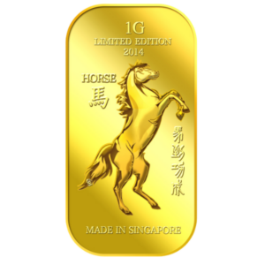 1G Golden Horse gold bar 99.99